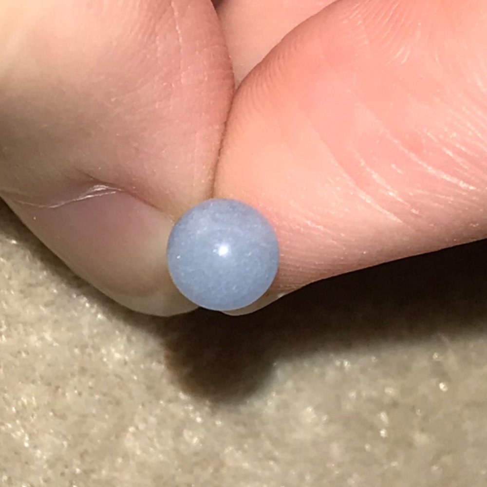 14 Gauge Light Blue Design Tongue Ring